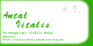 antal vitalis business card